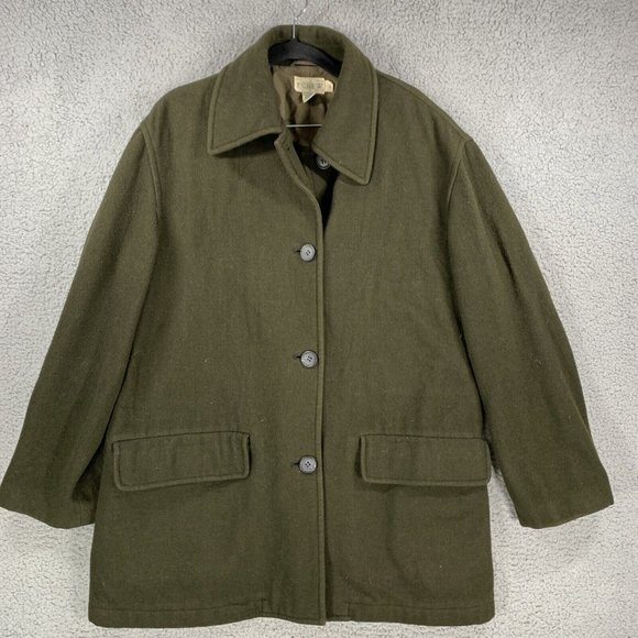 J.CREW Jackets & Blazers - J.Crew Women's Sz. Medium M Dark Green Wool Blend Pleated Back Long Line Peacoat